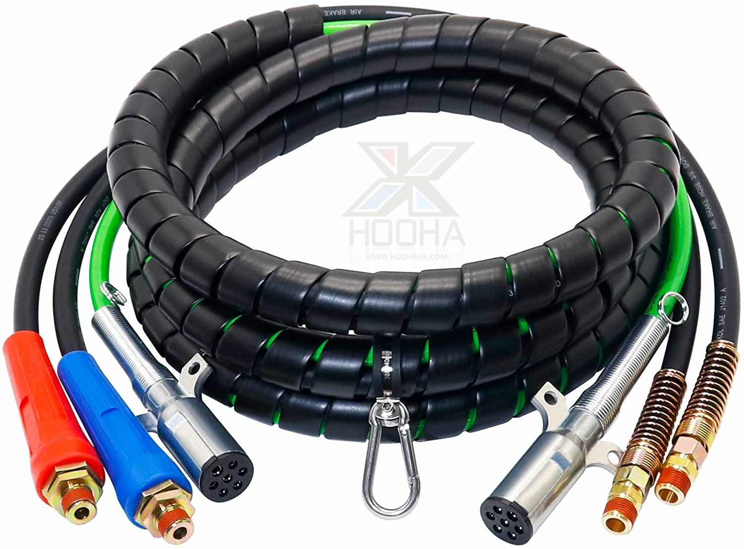 ABS Power Air Line Hose Wrap 7 Way Electrical Cable Harness With Handle Grip