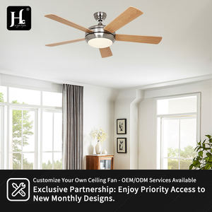 Prix fabricant : Ventilateur de plafond 52 pouces à 5 pales avec moteur à lumière puissante 3 couleurs, ventilateur de plafond lumineux pour chambre à coucher - Product Image 5