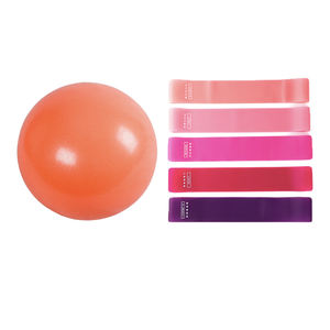 Mini ballon de Pilates en PVC anti-éclatement de <span class=keywords><strong>couleur</strong></span> crème blanc lait, logo personnalisé, ballon de yoga d'exercice avec mini bande de <span class=keywords><strong>résistance</strong></span> en boucle - Product Image 1