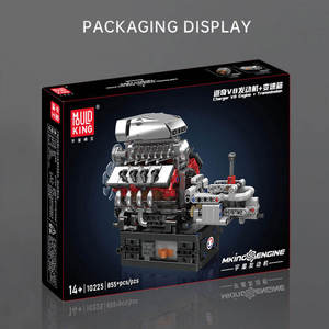 Mould King 10225 855 Uds motor Serie <span class=keywords><strong>RC</strong></span> <span class=keywords><strong>V8</strong></span> motor + caja de cambios modelo de bloques de construcción juguetes educativos técnicos regalo de Festival - Product Image 6