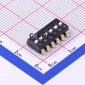 TO-06 DIP Switch SMD-12P,6.3x15.2mm Switch Flat Toggle, Raised Type 6 2.54mm Black - Product Image 1