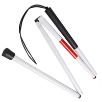Bâton de marche portable à 4 plis en gros d'usine Design pliable pour les fournitures de thérapie de rééducation aveugle