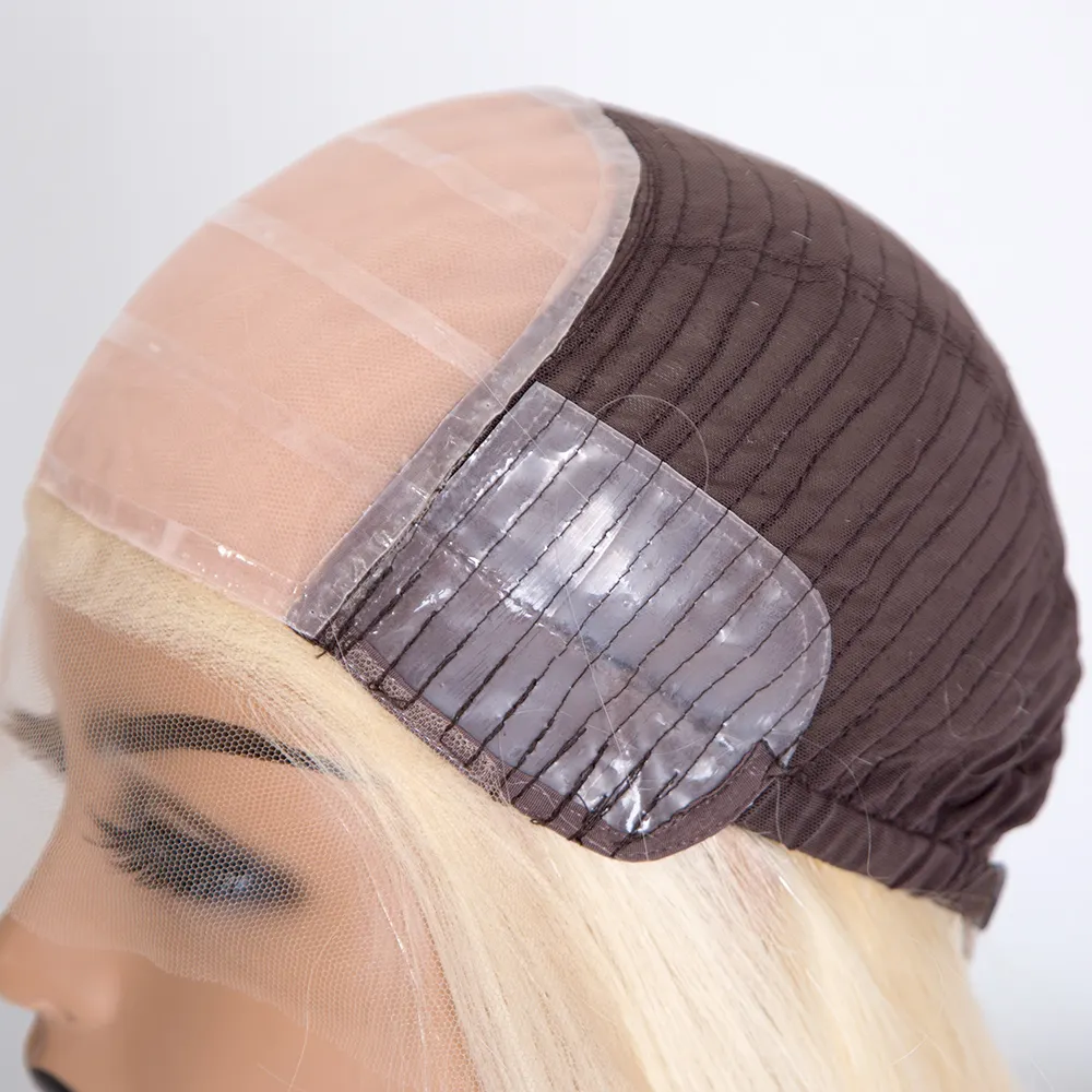 Premier Glueless Silk top European virgin human hair blonde 613 color medical wig