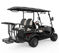 Voiturette de golf électrique 4 places avec châssis en acier robuste, pneus résistants à l'usure, conduite stable pour les lieux extérieurs