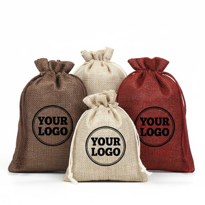 Promotional Custom Burlap <strong>Bags</strong> <strong>Wholesale</strong> 7X9 9X12 10X14 10X15 13X18 15X20 Cm <strong>Jute</strong> Drawstring <strong>Bag</strong> Gift Pouch - Product Image 1