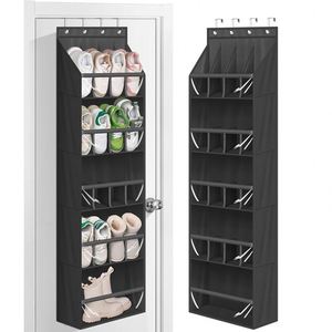 Organizador de Zapatos Plegable de Tela con 17 Bolsillos para el Hogar, Bolsillos Grandes para Colgar sobre la Puerta, para Armario o Sala de Estar - Product Image 1