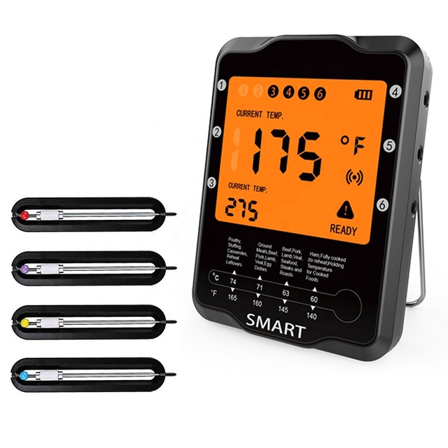 Wholesale Wireless Food Bbq Cooking Meat Waterproof Oven Temperature Sensor With 4 Probes