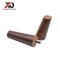 Kaki Sofa Kayu Warna Walnut XUDAN Dengan Selubung Logam, Kaki Pengganti Tugas Berat untuk Sofa, Tempat Tidur, Lemari, Meja Kopi