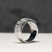 Bague de mariage pour homme en argent 925 avec micro-pavé de diamants Moissanite, bijoux personnalisés