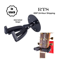 Yinyu GS014 Auto Locking Guitar Wall Hanger with Secure Hook for Space Saving Home Studio and Music Room Organization
