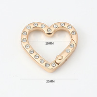 Moschettone a clip a forma di cuore per portachiavi, borse, accessori per la creazione di gioielli, fermaglio a molla a forma di cuore, all'ingrosso