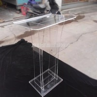 Púlpito de podio de plataforma de acrílico de atril de iluminación transparente personalizado de fábrica