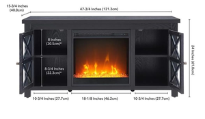 Soporte de TV <span class=keywords><strong>rectangular</strong></span> con <span class=keywords><strong>chimenea</strong></span> de cristal para TV de hasta 55 "en negro, soportes de TV de <span class=keywords><strong>chimenea</strong></span> eléctrica para la sala de estar - Product Image 4