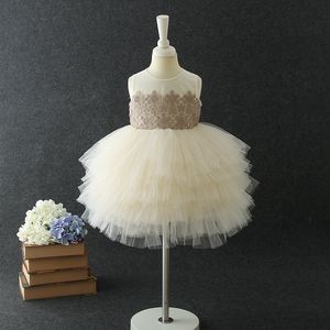 Robe dorée pour enfants de 1 an, Inde, été, TUTU, robe de princesse pour bébé fille, pour les fêtes, les anniversaires - Product Image 1