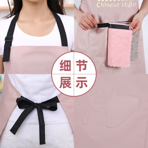 <span class=keywords><strong>Tablier</strong></span> sans manches rond, lavable, impression <span class=keywords><strong>de</strong></span> logo, cuisine domestique, imperméable, anti-huile, moderne, simple, tendance pour femmes - Product Image 3