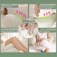 Oreiller de maternité ergonomique en laine pour femmes enceintes, soutien complet du corps pour le dos, le ventre, les hanches, les jambes, housse d'oreiller amovible