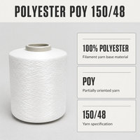 Fil 100% Polyester POY 150/48 Partiellement Orienté Grade AA Certifié Oeko-Tex pour Tricotage, Tissage et Fabrication Textile DTY