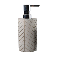 Ensemble d'accessoires de salle de bain 4 pièces en ciment à motif chevrons moderne, organisateur de salle de bain de luxe en béton pour la maison, l'hôtel et le spa