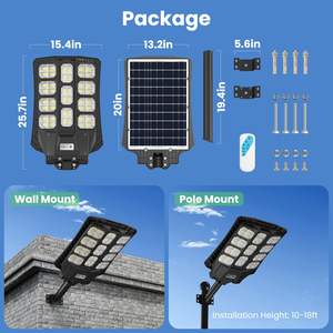 Super lumineux et pas cher 1000W 500W 400W tout en un lampadaire robuste étanche extérieur route lampe lampadaire solaire - Product Image 5