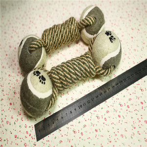 Hemp Rope <b>Dumbbells</b> Dog Chew Toys 21x6cm Durable Pet Chew Toy For Self-Entertainment - Product Image 1
