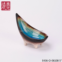 Assiette en céramique de qualité alimentaire, fabriquée à la main, durable, compatible micro-ondes et lave-vaisselle, pour la cuisine japonaise, avec glaçure craquelée