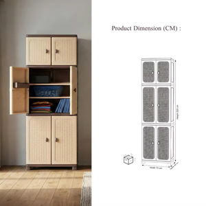 Foldable Multifunctional <b>Storage</b> <b>Box</b> Plastic Stackable Container with Rattan Pattern and Hanging Clothes Rod for Home Use - Product Image 2