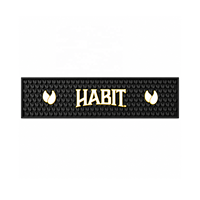 Tapis de bar en silicone personnalisé pour usage commercial, tapis anti-déversement en caoutchouc, tapis de service de comptoir de bar avec logo OEM pour pub et café