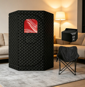 Sauna de infrarrojos lejanos Vanace Modern con panel de control por computadora, calefacción eléctrica con conexión a la corriente para uso en interiores. - Product Image 1