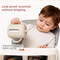 Vaso de Silicona para Bebé Kingkam, 100% Libre de BPA, Grado Alimenticio, con Asas de Fácil Agarre, Ventana Transparente, Irrompible