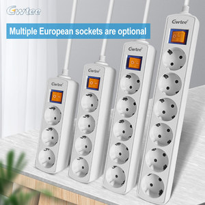 Tiêu chuẩn Châu Âu 4 gang mở rộng ổ cắm với thống nhất chuyển đổi điện 4 gang <span class=keywords><strong>Power</strong></span> Strip - Product Image 2