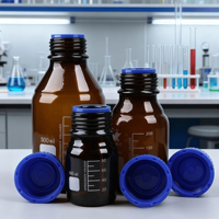 Bouteilles de Réactifs en Verre Brun Graduées Sérigraphiées en Gros avec Bouchon à Vis pour Stockage en Laboratoire 100ml/250ml/500ml/1000ml Emballage Marque QF