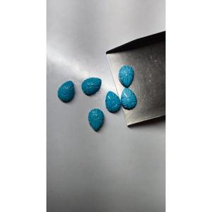 Cabujón de cuarzo turquesa azul, piedra preciosa de turquesa tallada de 10x14 mm, piedra de cuarzo turquesa tallada - Product Image 3