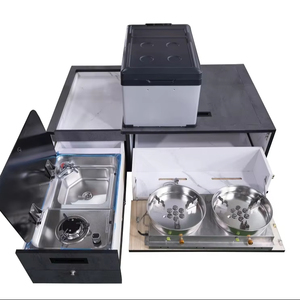 Boîte de rangement multifonctionnelle pour camping, coffre, cuisine, lit de couchage pour SUV, MPV, camping-car, caravane, fourgon aménagé, en acier léger et <span class=keywords><strong>bois</strong></span> - Product Image 1