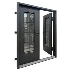 Puerta de Seguridad para el Hogar de Diseño Moderno Grandsea, Puerta Principal de Hierro Forjado, Puerta Simple o Doble con Vidrio y Cerradura Multipunto - Product Image 3