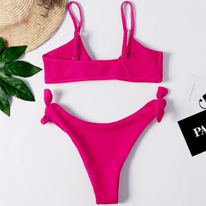ชุดบิกินี่วันพีซแบบไมโครบรา ไซส์พลัสสำหรับผู้หญิง ผ้าระบายอากาศ แห้งเร็ว สายคล้องคอแบบผูกหลัง พิมพ์ลายโลโก้ด้านหน้า - Product Image 5