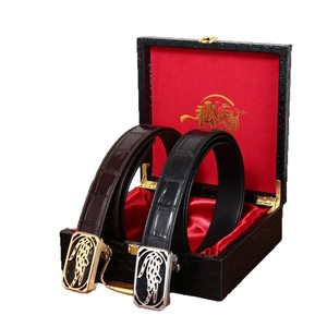 Nouvelle <span class=keywords><strong>ceinture</strong></span> automatique en acier tressé en cuir de vache à imprimé crocodile <span class=keywords><strong>pour</strong></span> hommes - Product Image 4