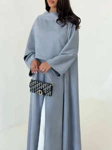 Abaya élégante en polyester Loriya, <span class=keywords><strong>grande</strong></span> écharpe, robe pour femmes musulmanes, vêtements islamiques, mode modeste, manches longues, automne, Dubaï - Product Image 1