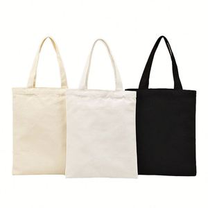 Sac fourre-tout en toile réutilisable avec logo personnalisé, design uni, sac à bandoulière en coton pour femme, poignée en tissu, sac en toile - Product Image 1