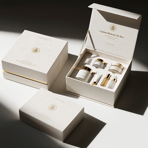 Custom Luxury Skincare Set Magnetic Gift <b>Box</b> with Matt Lamination Recycled Materials Customizable Size & Color - Product Image 3