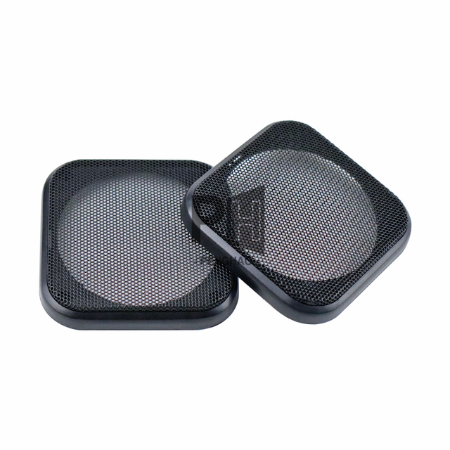 4 Inch Square Car Speaker Grille Cover Black Steel Mesh Grill Frame Protector for Automotive Audio System No-Drill Installation