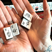 Amerikan Siyah Cadılar Bayramı Temalı Mahjong Oyun Seti Vampir Amerikan Akrilik Mahjong Taşları