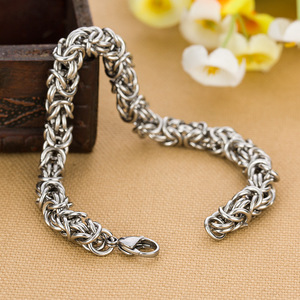 Pulsera Trenzada de Acero Inoxidable de 9 mm, Joyería de Moda para Hombre, Diseño de Cadena, Color Acero - Product Image 2
