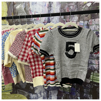 2025 printemps décontracté mélange vêtements balles Jersey T-shirt tricoté, Stock Lots mode Style T-shirt tricot hauts tricotés