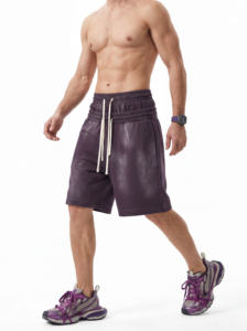 Pantalones Cortos de Hombre de Tela de Lana de 320G de Alto Gramaje, Estilo Vintage, con Doble Cintura, Lavado con Efecto Desgastado y Pulverizado, Servicio OEM - Product Image 3