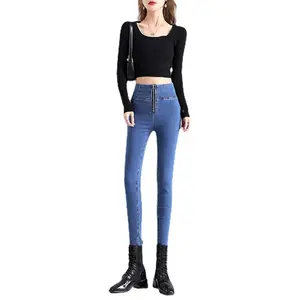 Fashion Baru 2022 Celana Jeans Wanita Pinggang Tinggi Push Up Ritsleting Celana Denim Pantalon Jeans Pour Femme Lady'S Celana Jeans Elastis