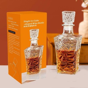 Decanter per <span class=keywords><strong>Whisky</strong></span> in Vetro Quadrato Stile Europeo con Design a Diamante, 1000ml, Tappo Ermetico Portatile per <span class=keywords><strong>Whisky</strong></span> e Vino - Product Image 3