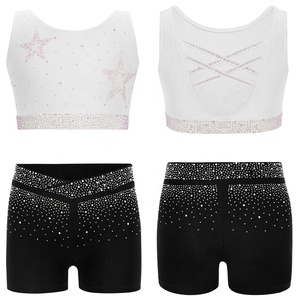 Trajes de Baile para Niñas de 6 a 16 Años, Traje de Baile de Salón, Latino, Gimnasia, Chaleco con Pantalones Cortos para Presentaciones y Competiciones de Baile - Product Image 4