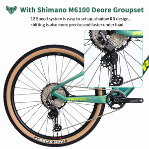 Bicicleta de Montaña SHIMANU de 12 Velocidades, 29 Pulgadas, Cuadro de Fibra de Carbono, Frenos de Disco Hidráulicos, Todoterreno, Ruedas de Aleación de 29 Pulgadas, para Adultos - Product Image 6