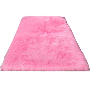 Alfombra de felpa rosa rectangular, de imitación de lana, para dormitorio, sala de estar, tapete para el suelo. - Product Image 5