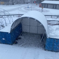 Auvent de conteneur à poutre unique C2020 avec paroi arrière en PVC imperméable, garage pour conteneur maritime, tente d'entrepôt portable